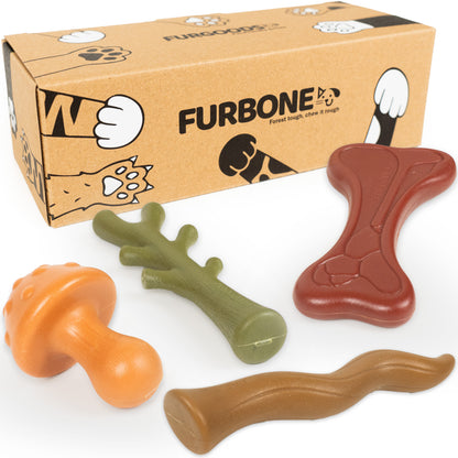 FURBONE Smaakvolle Nylon Honden Kauwspeeltjes 4 Stuks, Botten voor Kleine & Middelgrote Honden