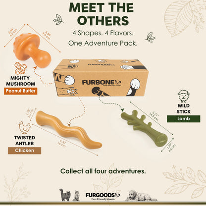 FURBONE Forest Feast Beef Flavored Nylon Dog Chew Bone, Small Medium Breeds