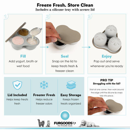 FURSICLE Pro Frozen Dog Treat Toy, befüllbarer Enrichment-Leckball mit Schale